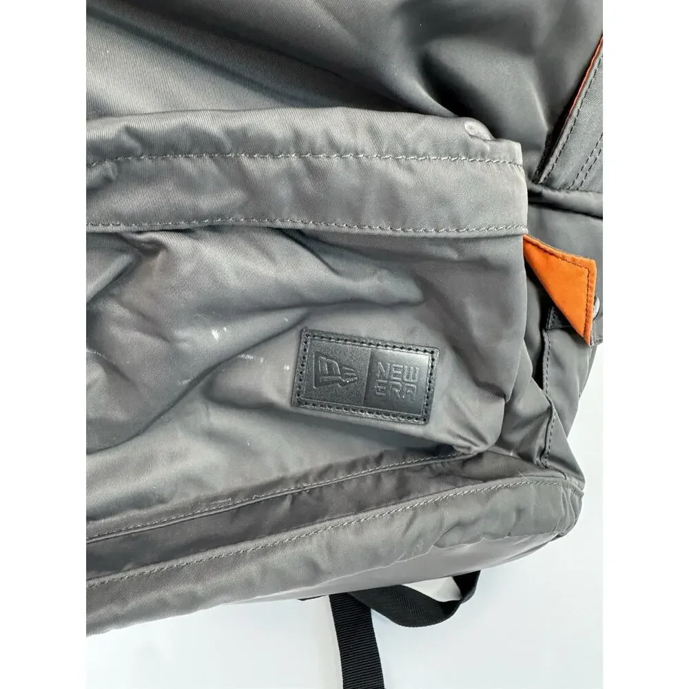 New Era Backpack Gray Orange Multi Pocket Padded School Travel Bag